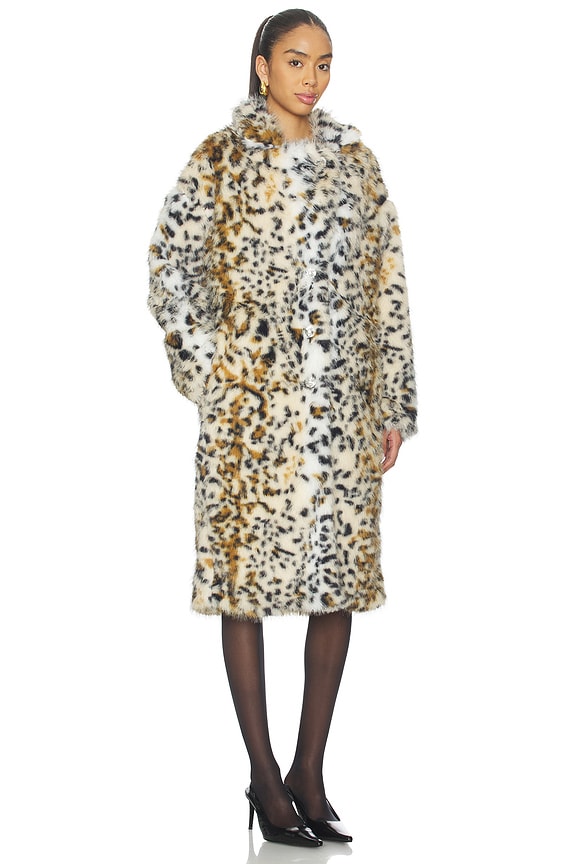 view 2 of 3 Anora Coat in Leopardess Faux Fur