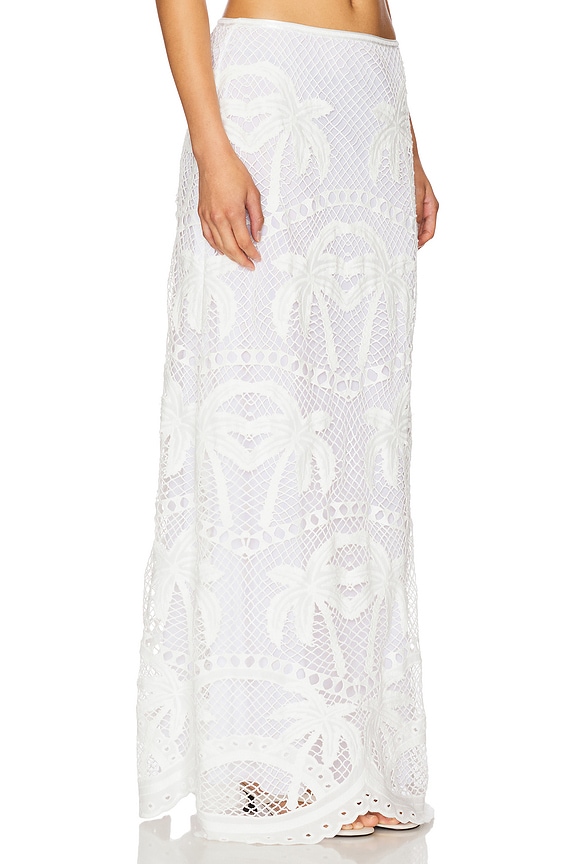 view 2 of 6 Bohemia Palms Slim Maxi Skirt in Pure White