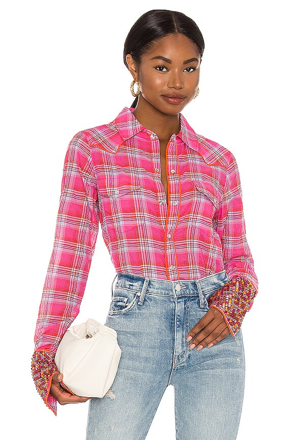 view 1 of 5 Super Stoned Cowboy Shirt in Indian Summer Plaid