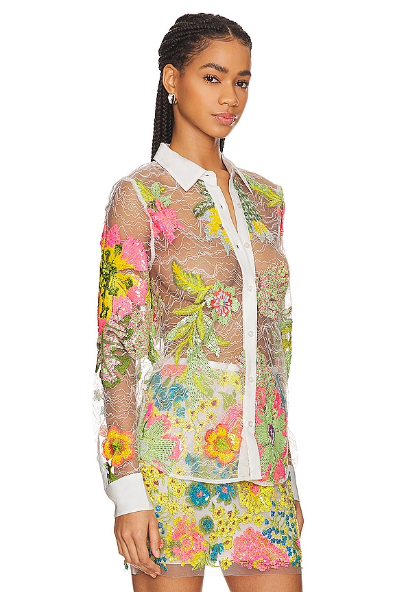 view 2 of 5 Lace Shirt in Tropical Lace