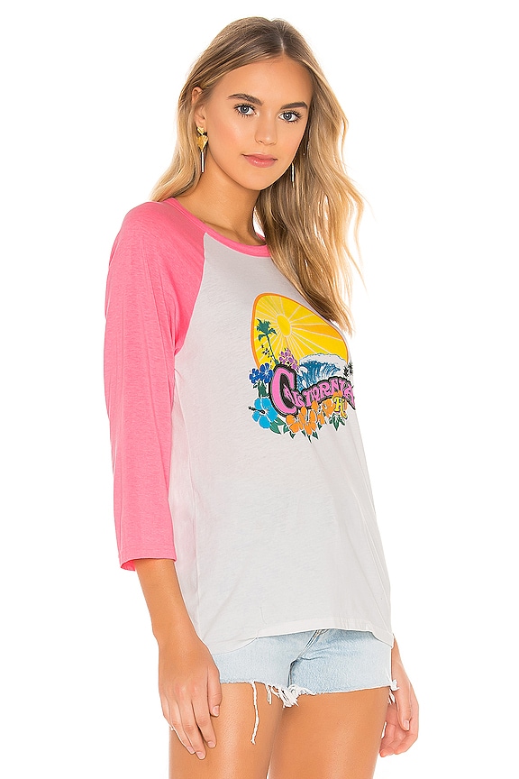 view 2 of 4 Dawn Patrol Baseball Tee in Neon Pink