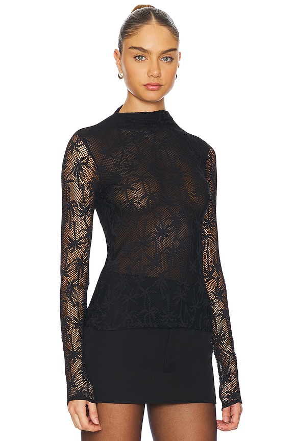view 2 of 4 Palm Beach Palm Top in Palm Lace Mesh