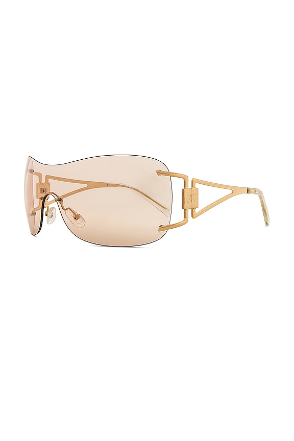 view 2 of 3 LUNETTES DE SOLEIL LE FAME in Gold & Champagne Tint Flash Mirror