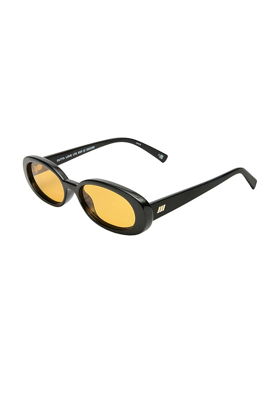 view 2 of 2 Outta Love Sunglasses in Black & Mustard Mono
