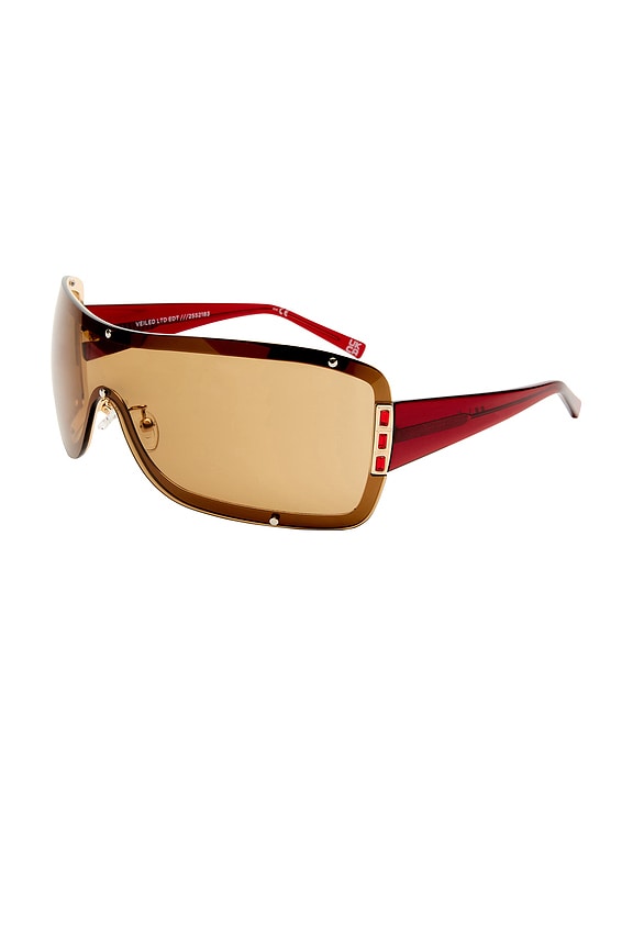 view 2 of 2 Veiled Ltd Edt Sunglasses in Bright Gold, Vermillion, & Light Brown Mono