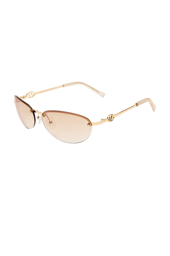 view 2 of 2 Slinky Sunglasses in Gold & Light Brown Grad