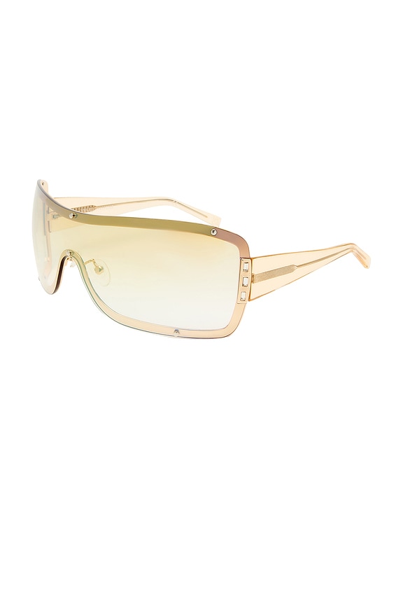 view 2 of 2 Veiled Sunglasses in Bright Gold, Sand, & Tan Grad with Gold Flash