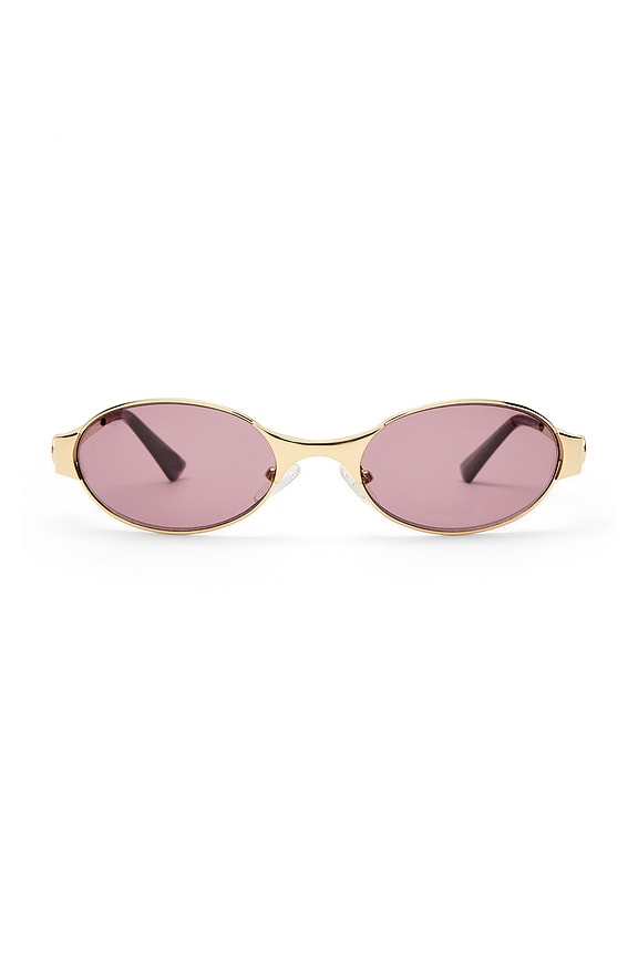 view 1 of 3 LUNETTES DE SOLEIL FROSTBITE in Bright Gold & Smokey Brown Mono