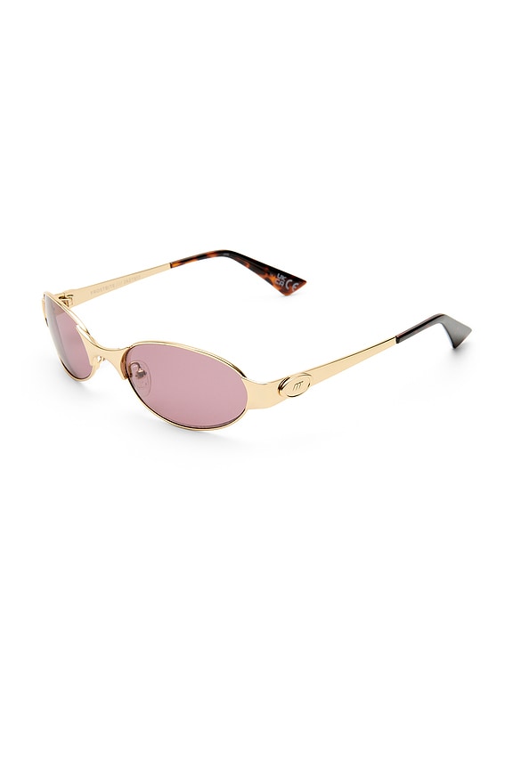 view 2 of 3 LUNETTES DE SOLEIL FROSTBITE in Bright Gold & Smokey Brown Mono