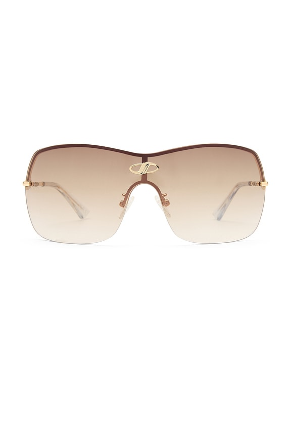 view 1 of 3 Parallel Universe Sunglasses in Gold & Tan Gradient with Gold Flash