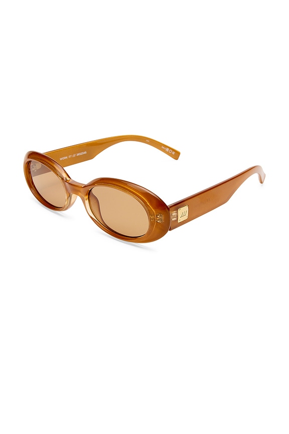 view 2 of 3 Work It Sunglasses in Gold Pearl & Tan Tint