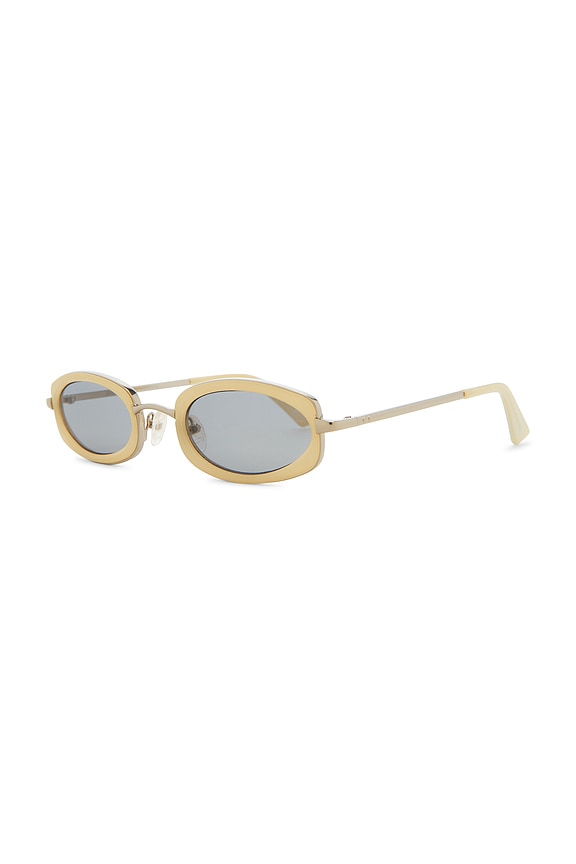 view 2 of 3 Mecharo Sunglasses in Silver, Milky Butter, & Smoke Tint