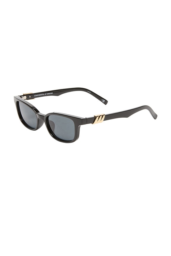 view 2 of 3 Confidential Sunglasses in Black & Smoke Mono