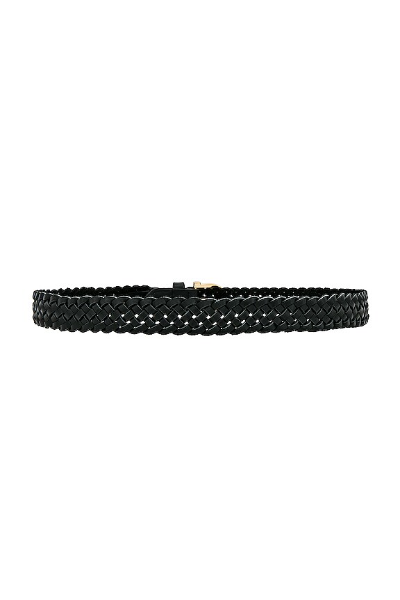 view 2 of 3 Woven Gold Tipped Belt in Black