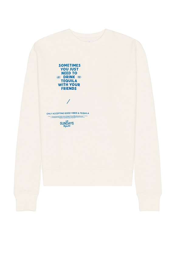 view 2 of 4 The Sometimes Crewneck in Bone & Blue
