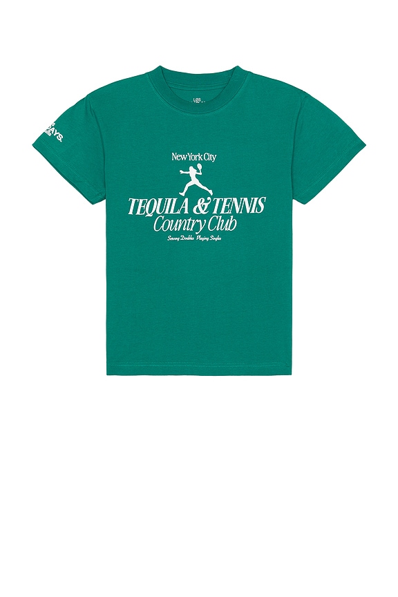 view 1 of 4 The NYC Tequila & Tennis Tee in Green & White