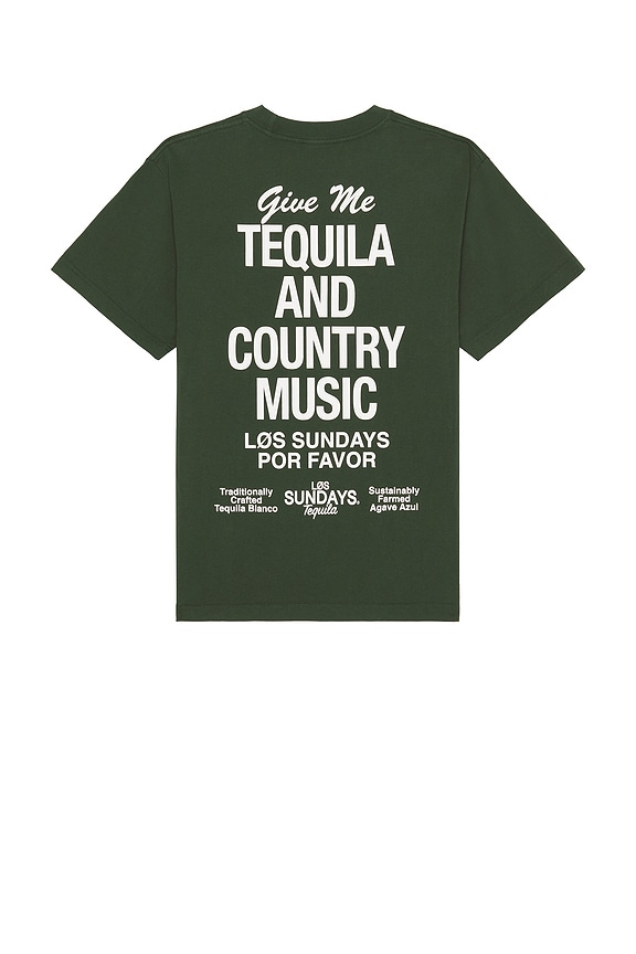 view 1 of 4 THE TEQUILA AND COUNTRY MUSIC 티셔츠 in Forest Green