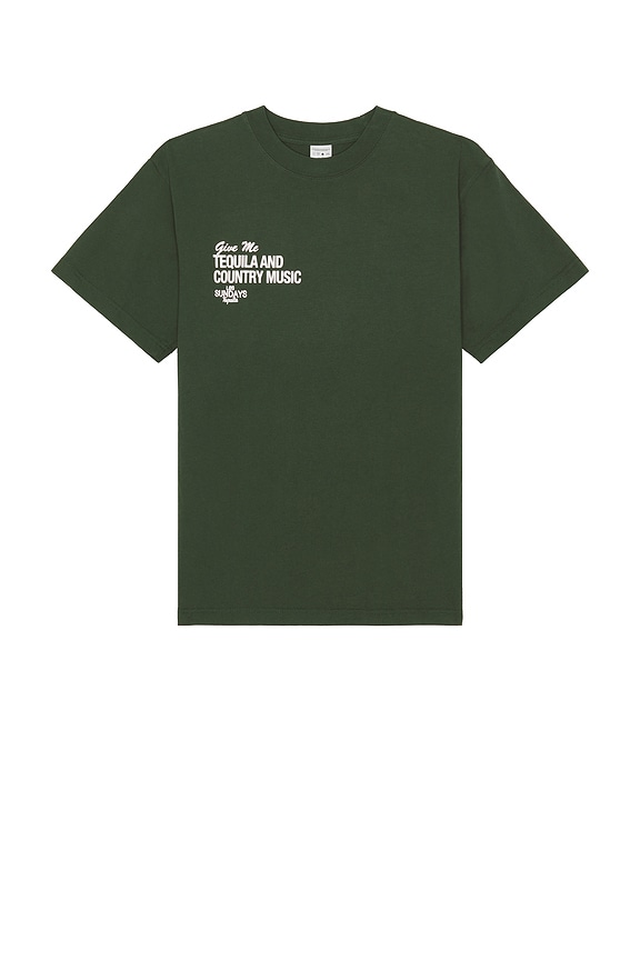 view 2 of 4 THE TEQUILA AND COUNTRY MUSIC 티셔츠 in Forest Green
