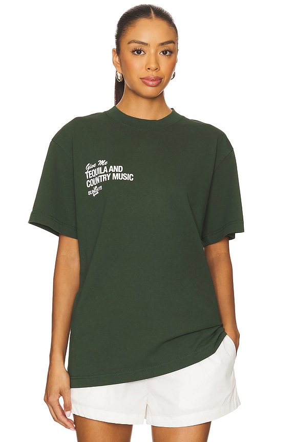 view 2 of 4 The Tequila And Country Music Tee in Forest Green