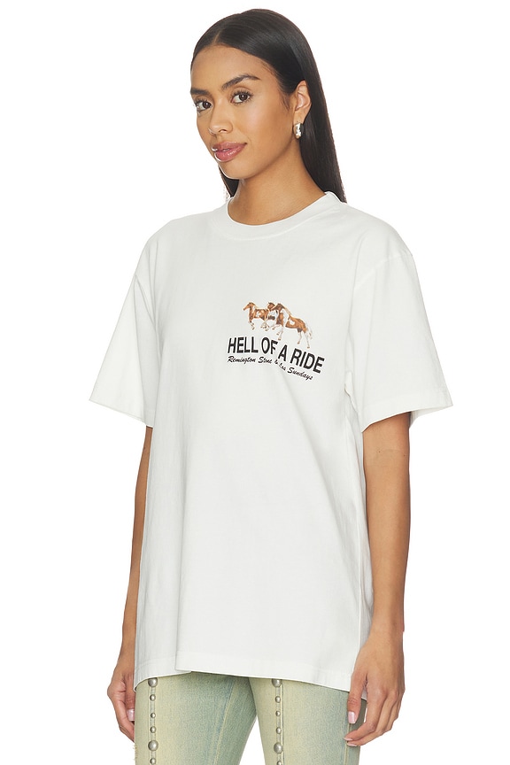 view 2 of 4 CAMISETA THE HELL OF A RIDE in Blanc White