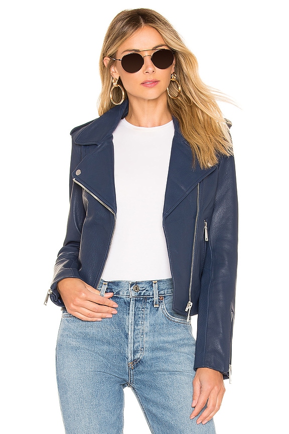 view 1 of 4 Kas Modern Biker Jacket in Mercury Blue