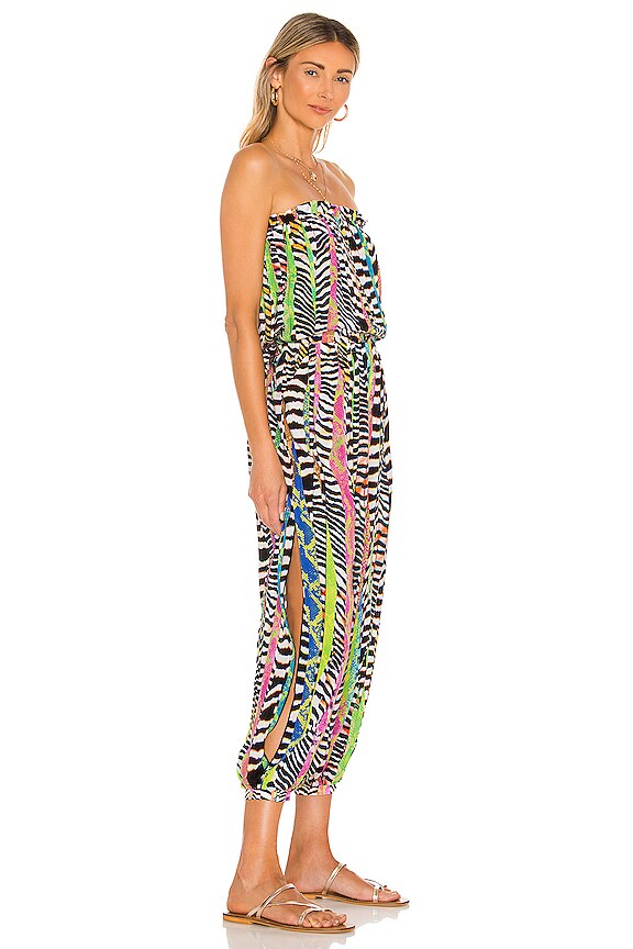 view 2 of 3 Strapless Ruffle Jogger Jumpsuit in Luli Disco