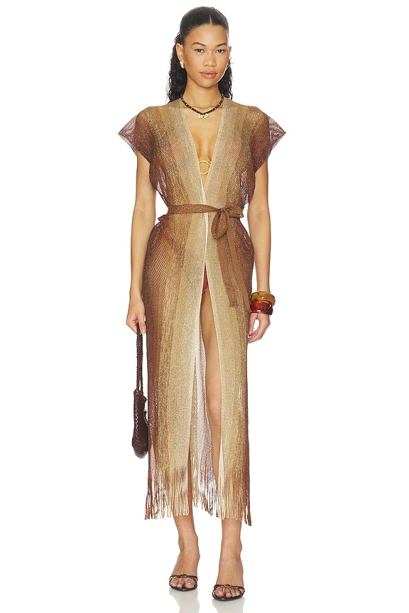 view 1 of 5 Sunshine Addict Long Caftan in Multi Brown