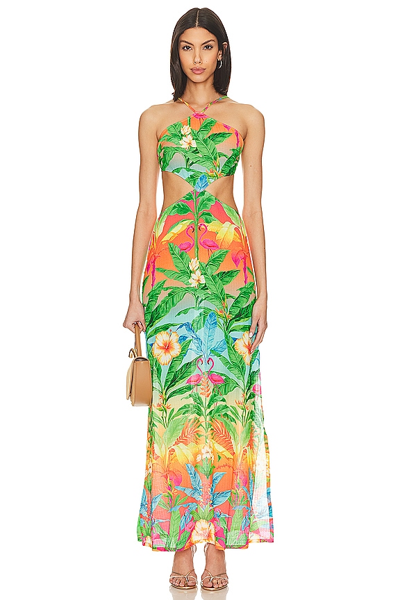 view 2 of 4 Palm Breeze Cut Out Long Dress in Multicolor