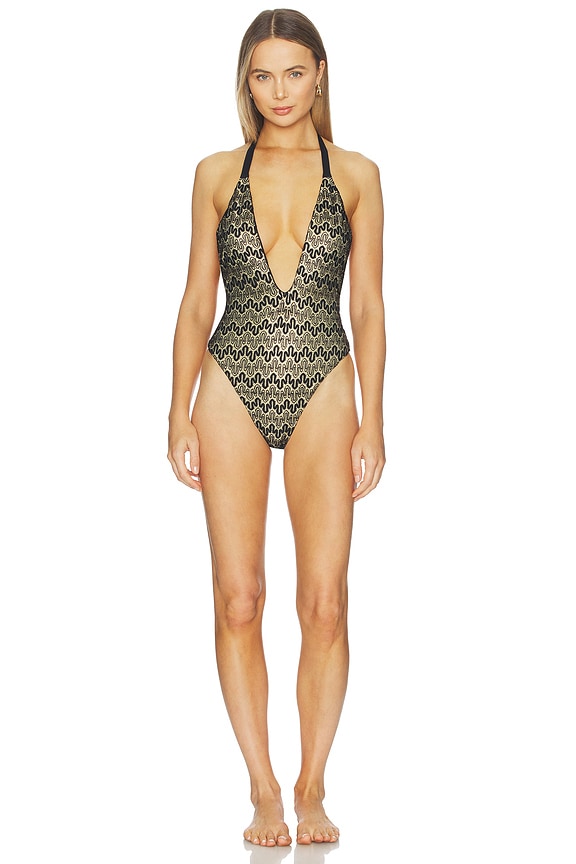 view 1 of 5 Deep V One Piece in Black