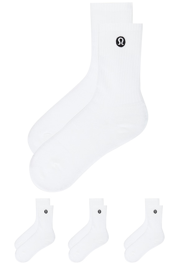 view 2 of 2 Daily Essential Socks 3 Pair in White