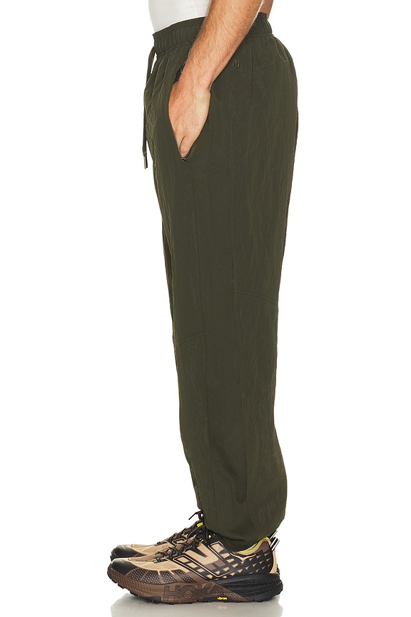 view 2 of 5 Crinkled Nylon Hybrid Track Pant in Deep Forest