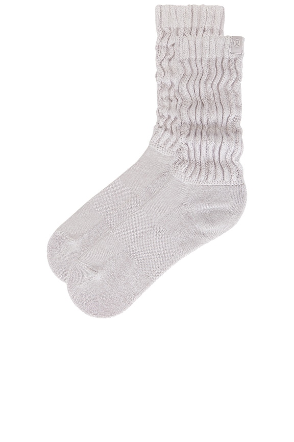 view 2 of 3 Unisex Slouch Socks in Heathered Icy Taupe