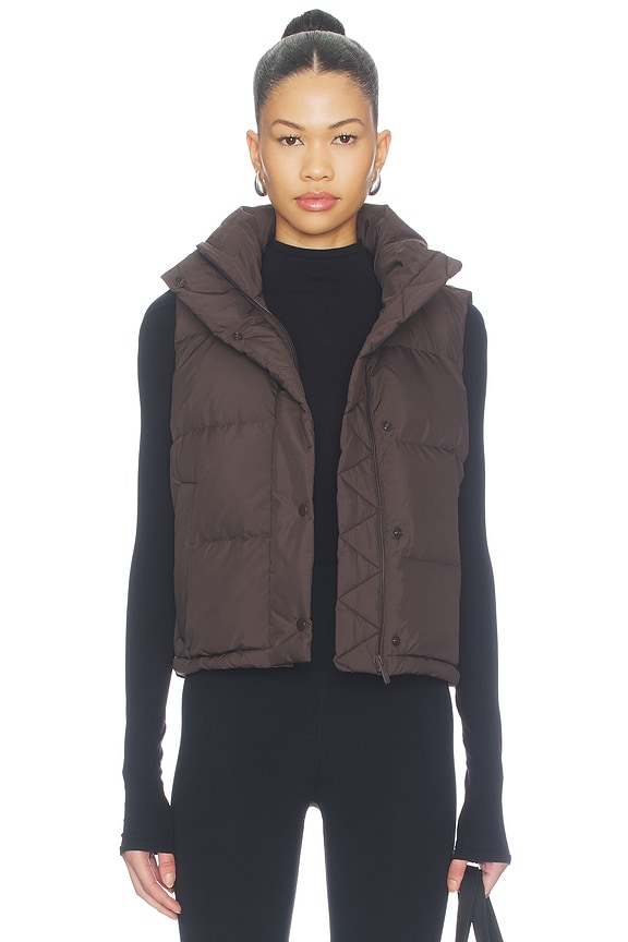 view 2 of 5 Wunder Puff Cropped Vest in Mahogany Muse