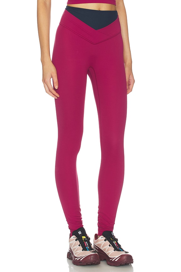 view 2 of 6 Ribbed-waist Pant in True Navy & Raspberry Rave