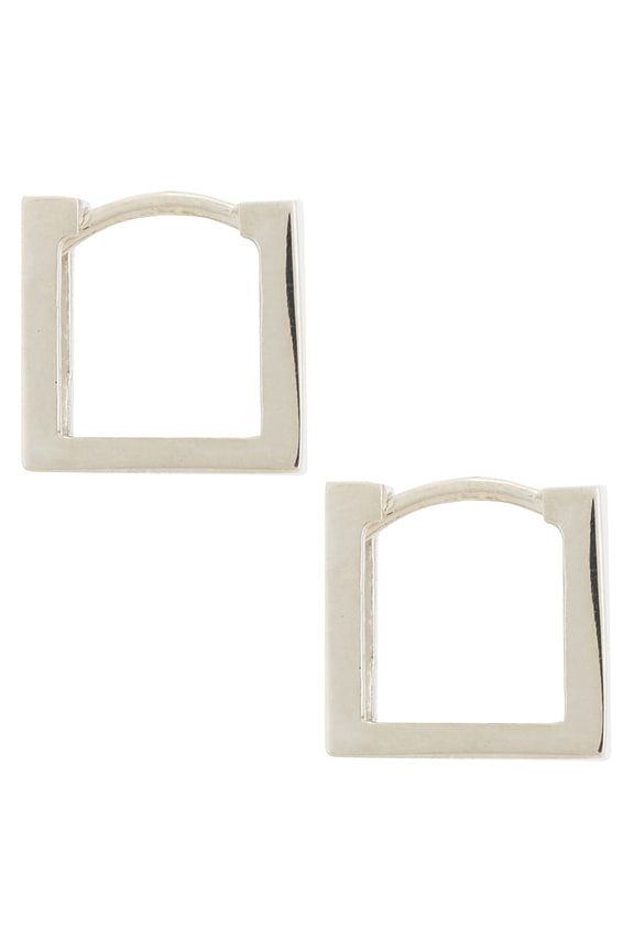 view 2 of 3 BOUCLES D'OREILLES SQUARE HOOP in 925 Sterling Silver