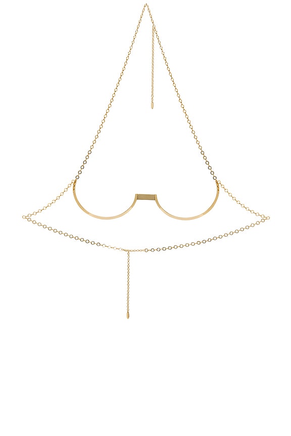 view 2 of 2 The Metal Underwire Chain Bra in Gold