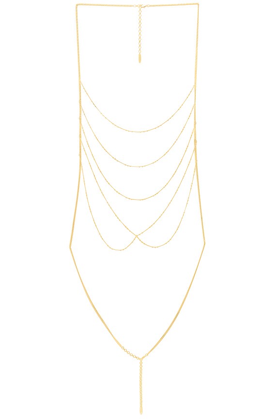 view 2 of 2 The Chain Bib Body Chain in Gold