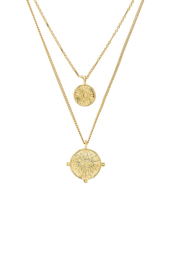 view 2 of 2 x REVOLVE The Double Coin Charm Necklace in Gold