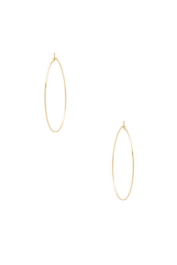 view 2 of 2 The Capri Wire Hoops in 14K Antique Gold