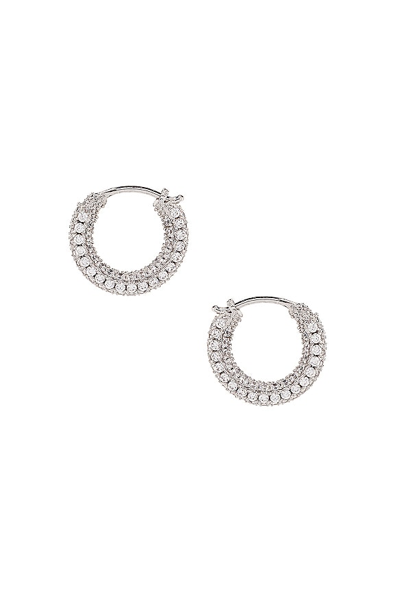 view 2 of 2 The Pave Amalfi Huggies in Silver