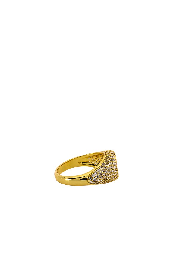 view 2 of 3 The Pave Signet Ring in Gold