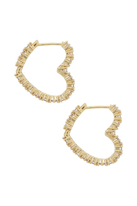 view 2 of 2 The Diamond Heart Bijoux Hoops in Gold