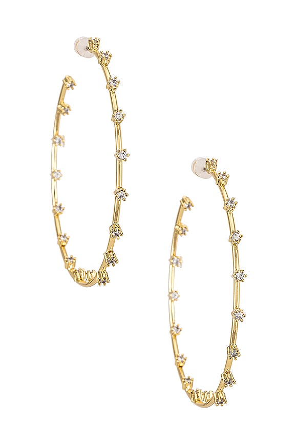 Luv AJ The Stardust Statement Hoops in Gold | REVOLVE