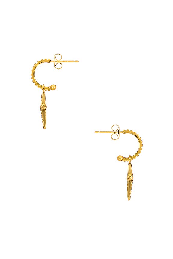 view 2 of 2 Pave Mini Cross Hoops in Gold