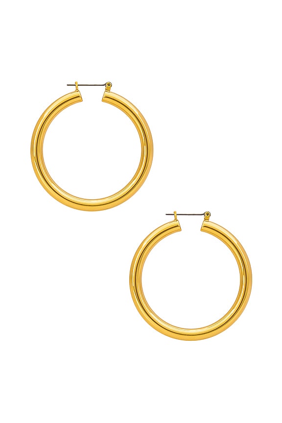 view 2 of 2 Amalfi Tube Hoops in Gold