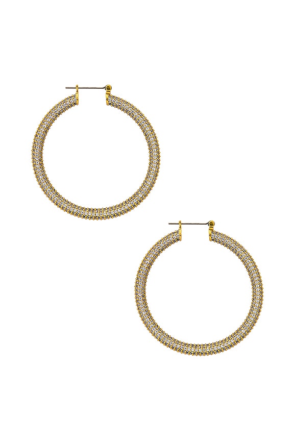 view 2 of 2 Pave Amalfi Hoops in Gold