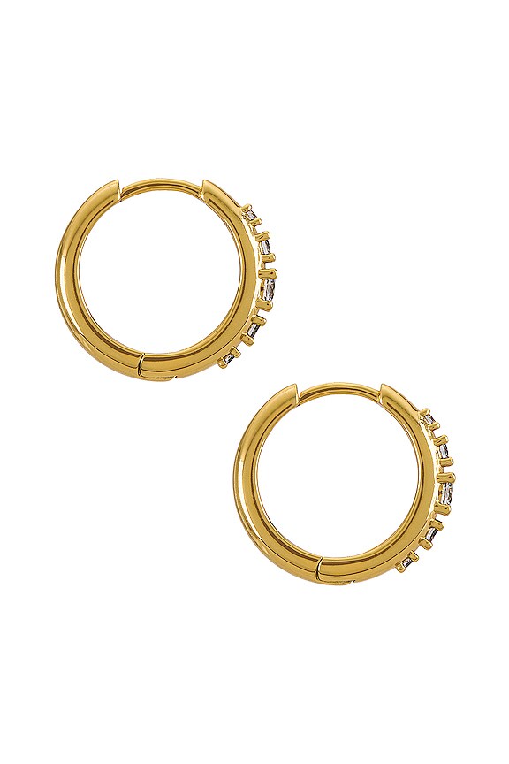 view 2 of 2 The Stone Geneva Hoops in Gold