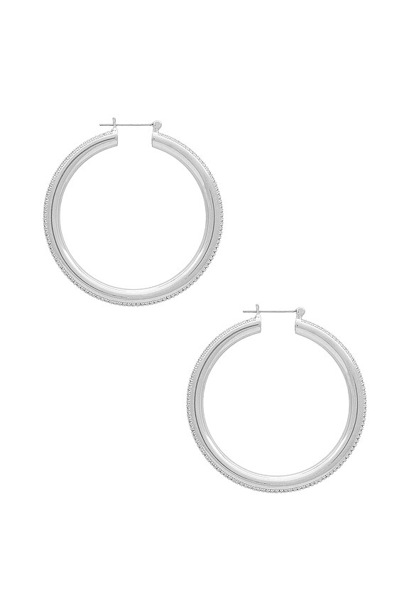 view 2 of 3 СЕРЬГИ-КОЛЬЦА PAVE STRIPE AMALFI in Silver