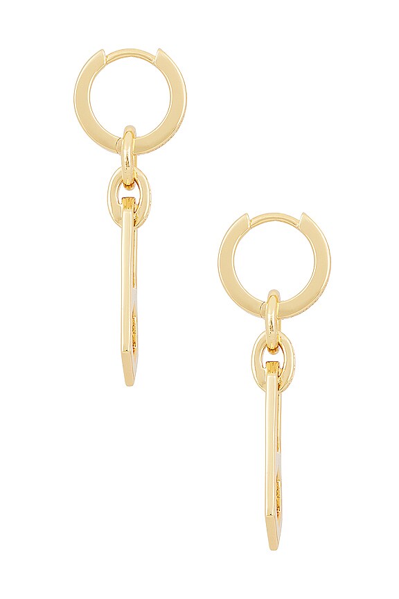 view 2 of 3 PENDIENTES MINI ZIPPER in Gold