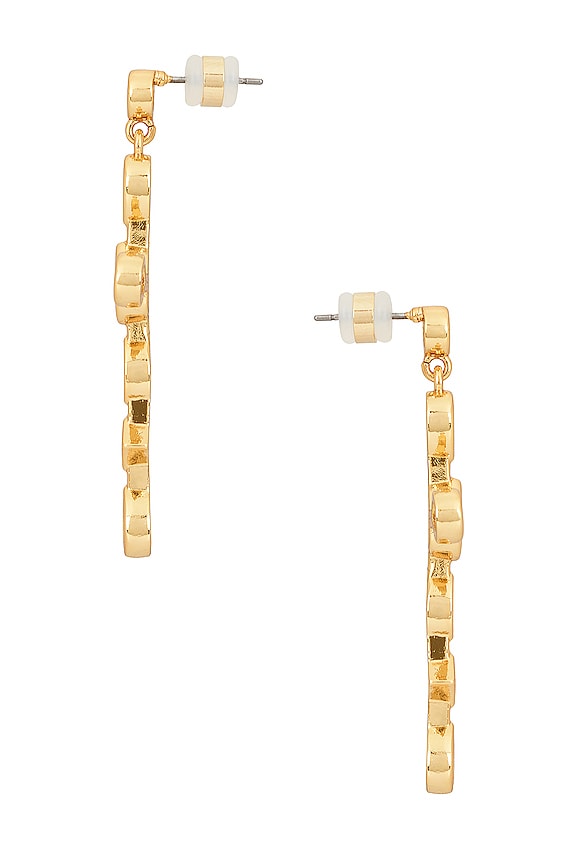 view 2 of 2 Bezel Stone Cross Studs in Gold